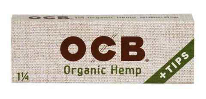 Picture of OCB Organic Hemp Rolling Papers+Tips 1 1/4 24CT