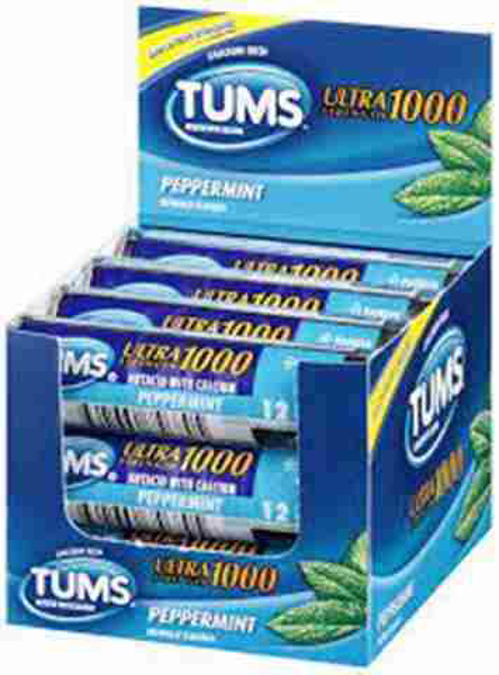 Picture of Tums Peppermint  Ultra Strength 1000 12-12 Count Single Rolls