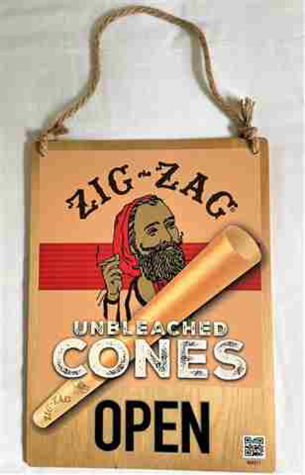 Picture of Zig Zag Open-Close Wooden Hanging Door Sign