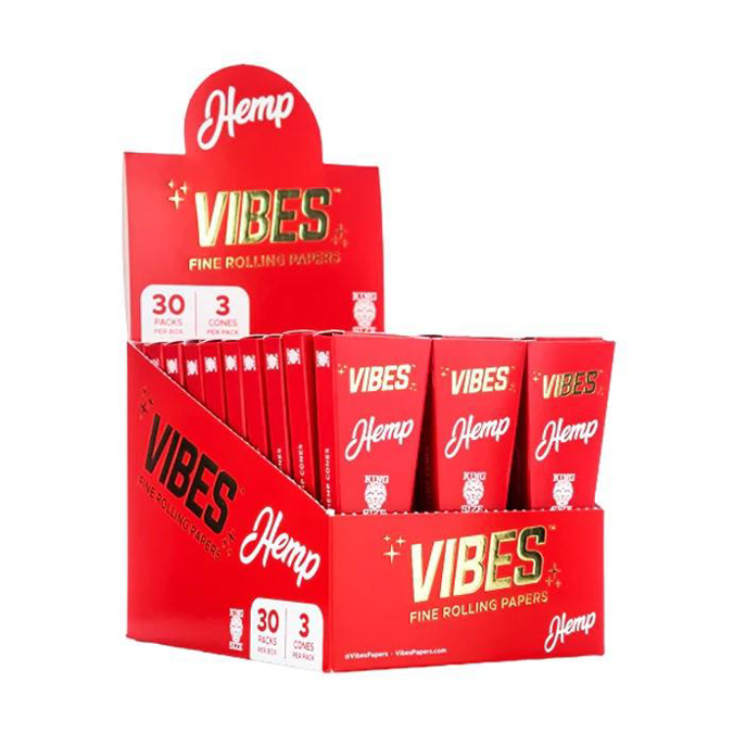 Picture of Vibes Hemp Kingsize Cones 30Pack 3 cones