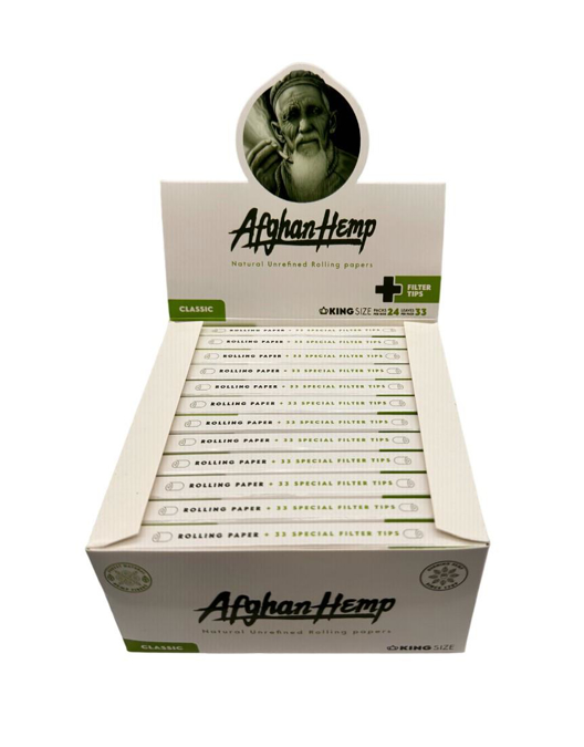 Picture of Afghan Hemp Papers+Tips Classic KingSize 24X33CT