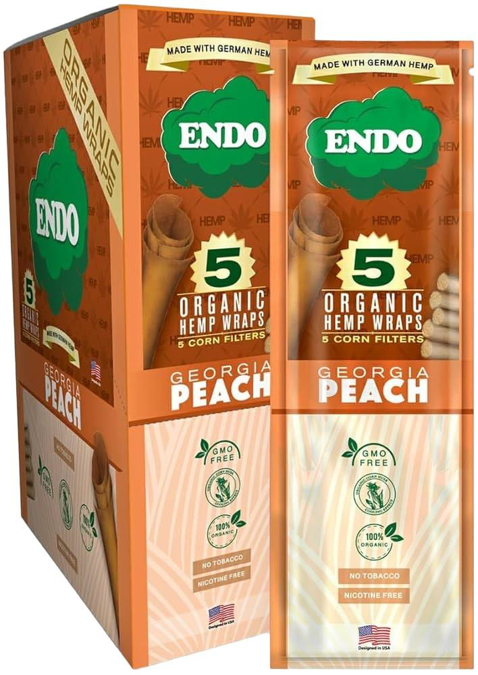Picture of Endo Georgia Peach Organic Hemp Wraps+Corn Filters 15x5CT