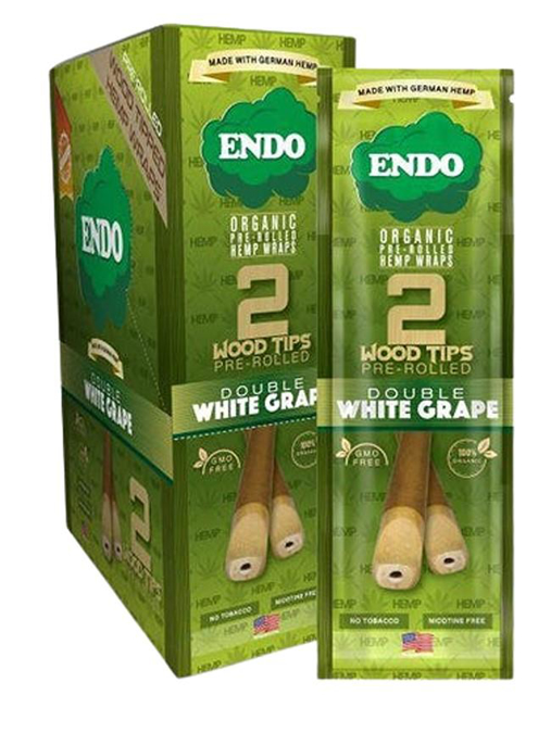 Picture of Endo Double White Grape Organic Hemp Wraps+Wood Tips 15X2CT