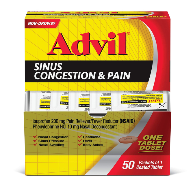 Picture of Advil Sinus Cong Relief 50 Pack 1 Tablet Each