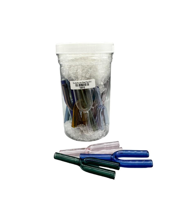 Picture of Glass Double Snorter Pipe 24CT