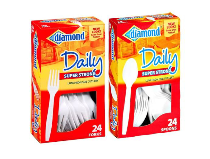 Picture of Diamond Plastic Spoons&Forks 24CT