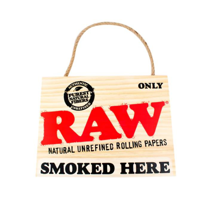 Picture of Raw Smoked Here Wood Sign
