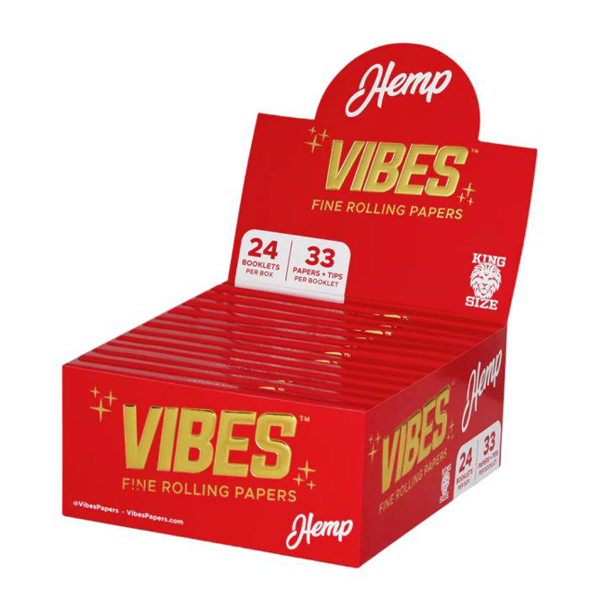 Picture of Vibes Hemp King Size Paper+Tips 24x33CT