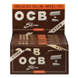 Picture of OCB Unbleached Rolling Papers+Tips Slim 24CT