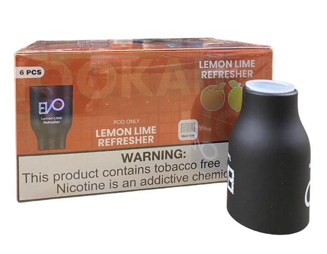 Picture of Evo Hookah Pod Lemon Lime Refresh 3MG 6CT