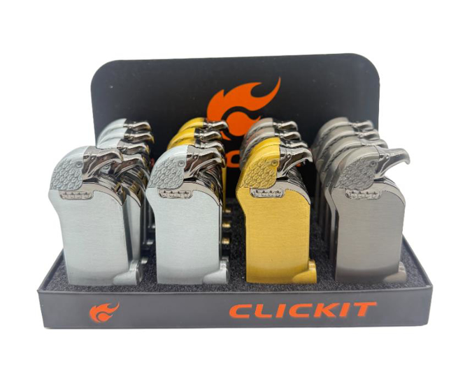 Picture of GH-7166 Clickit  Eagle w Light & Lid Torch Lighter 20CT