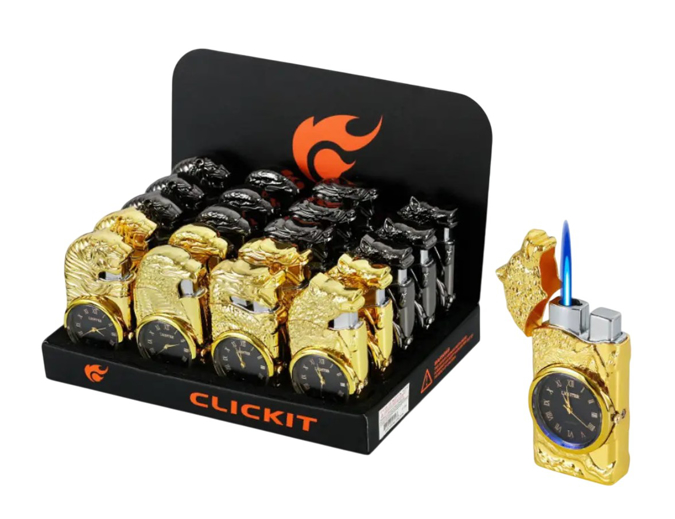 Picture of GH-7268 Clickit Eagle Face & LED Clock Single Torch 20CT